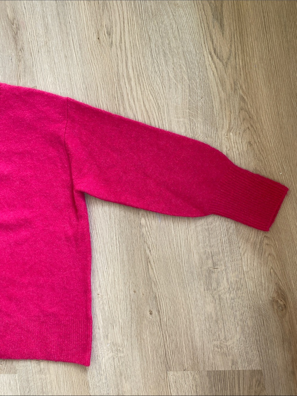 J.Crew Fuchsia Alpaca Merino Wool Blend Crewneck Sweater XS Cozy Soft Knit - Picture 6 of 11